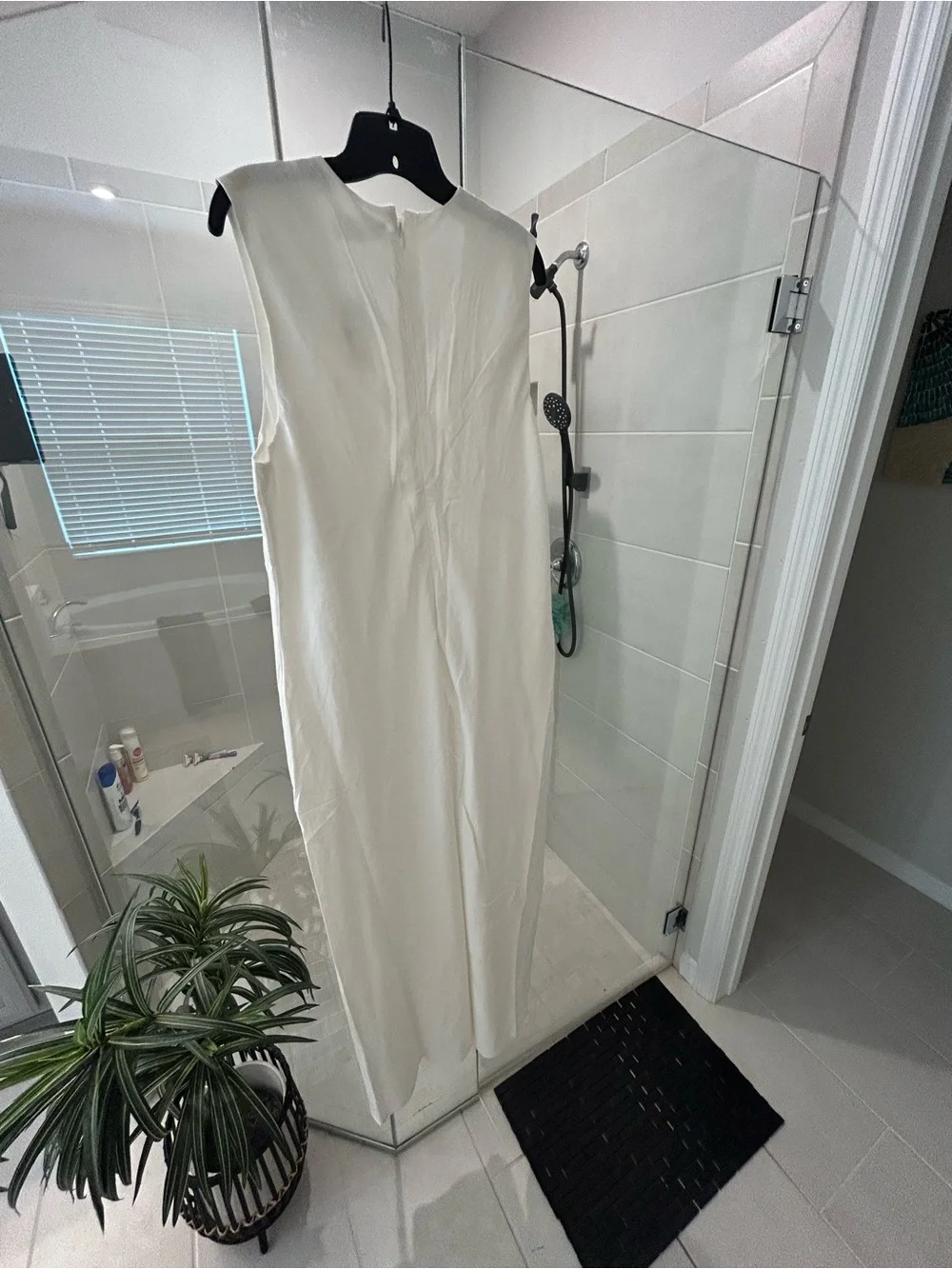 Abercrombie & Fitch White Sleeveless Maxi Dress with Front Beaded Ring